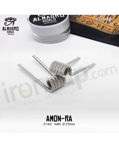 Amon-ra Dual Coil 0.14Ω Ni80 ⵁ2.5mm 5 vueltas - Almagro Coils