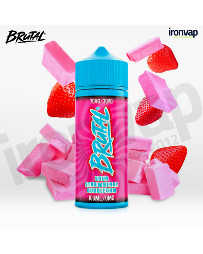 Sour Strawberry Bubblegum 100ml TPD - Brutal by Just Juice