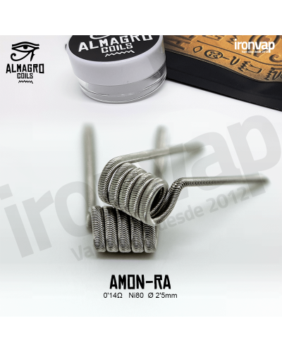 Amon-ra Dual Coil 0.14Ω Ni80 ⵁ2.5mm 5 vueltas - Almagro Coils
