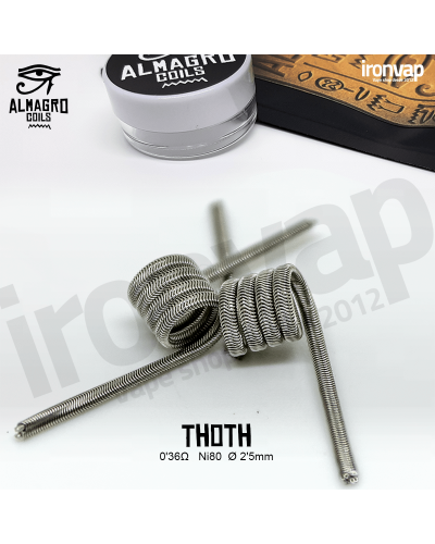 Thoth Single coil 0.36Ω Ni80 ⵁ2.5mm 4.5 vueltas - Almagro Coils
